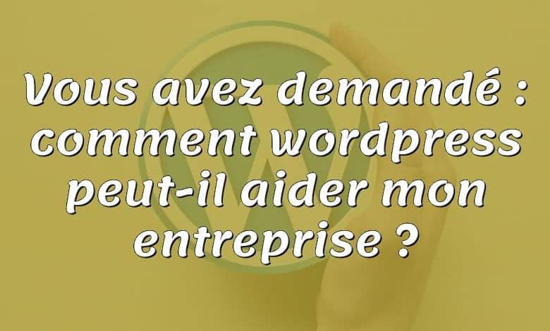 Vous avez demandé : comment wordpress peut-il aider mon entreprise ?